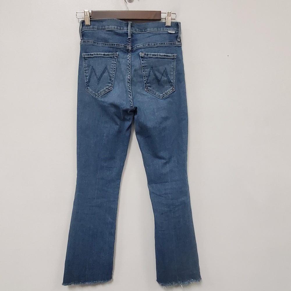 Mother Jeans Womens Insider Cropped Straight Fray Jeans Size 26 Blue Whiskered - Picture 2 of 14